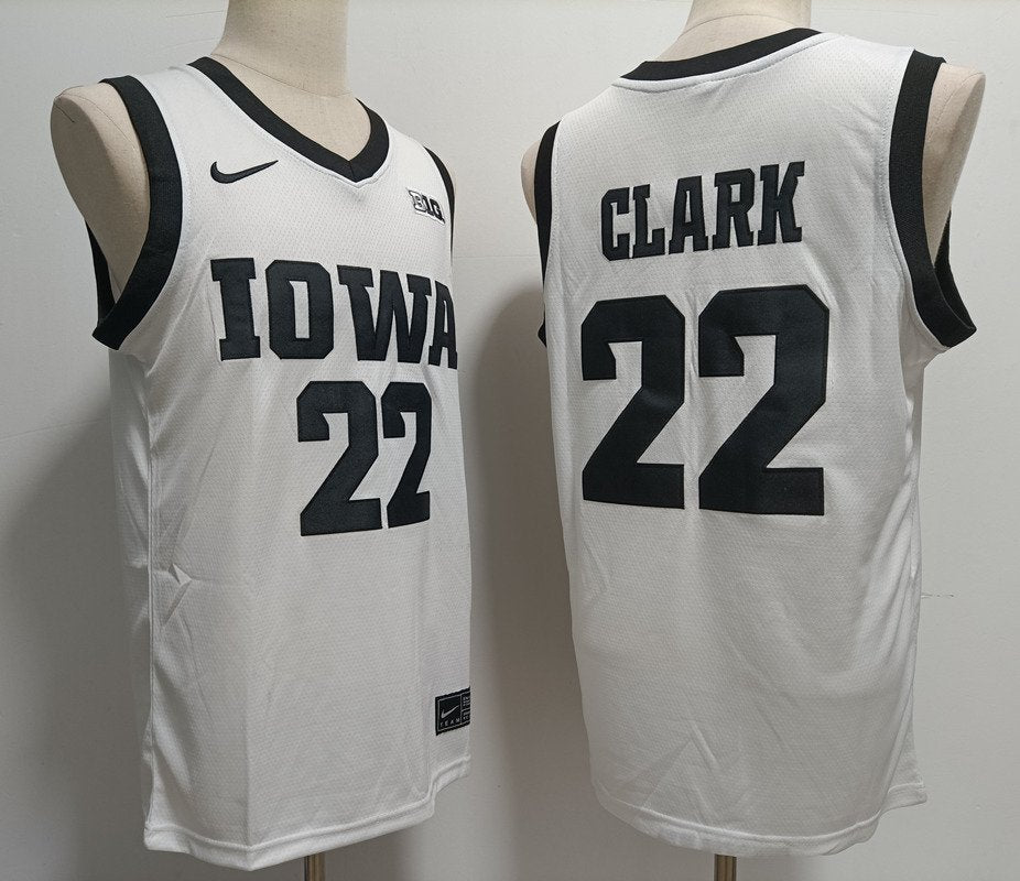 Caitlin Clark Jersey #22 Iowa Hawkeyes Ncaa College Basketball White