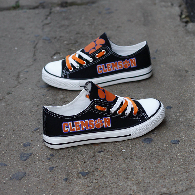 Clemson Tigers Limited Print NCAA College Students Low Top Canvas Shoes Sport Sneakers