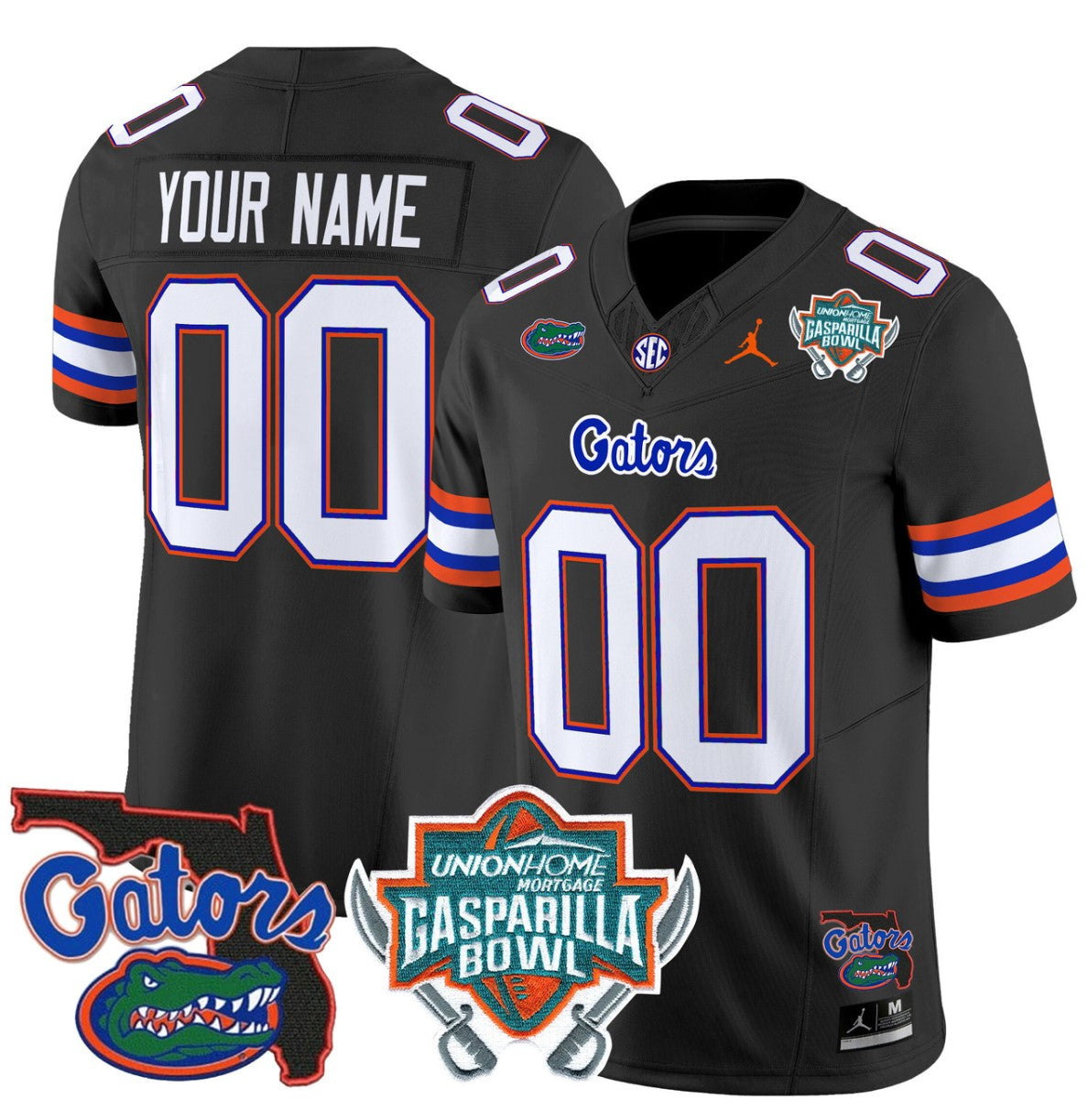 Custom Florida Gators Jersey 2025 Gasparilla Bowl Patch Football Black