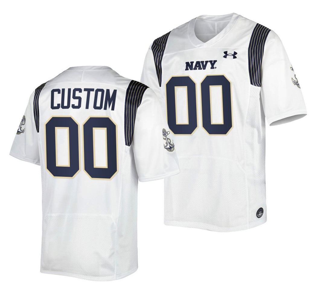 Custom Navy Midshipmen Jersey Name and Number NCAA College Football Navy White