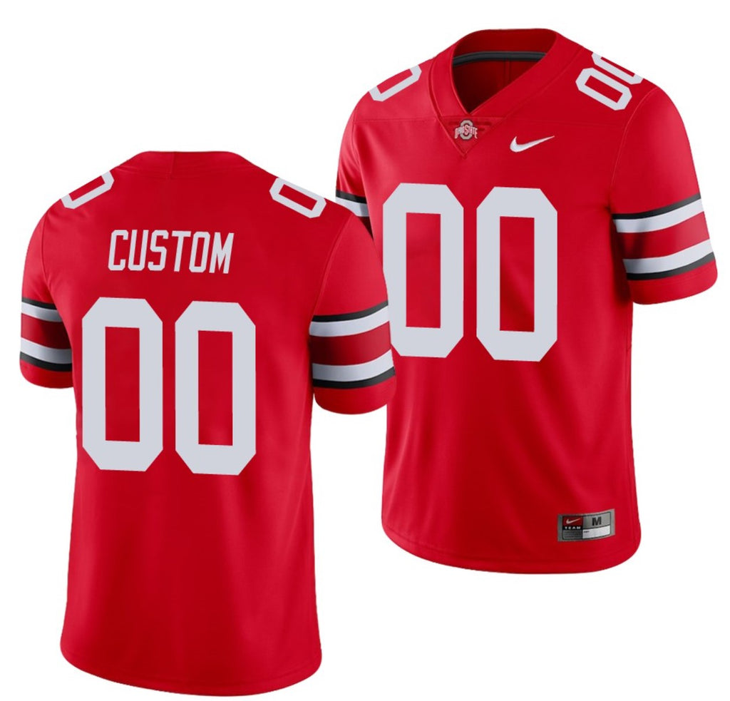 Custom Ohio State Buckeyes Jersey Name and Number NCAA College Football Game Scarlet