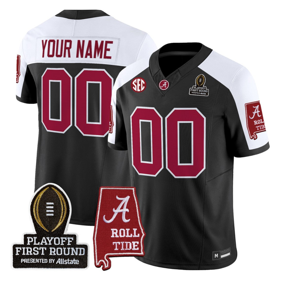 Custom Alabama Crimson Tide Jersey 2025 Playoff First Round Stitched