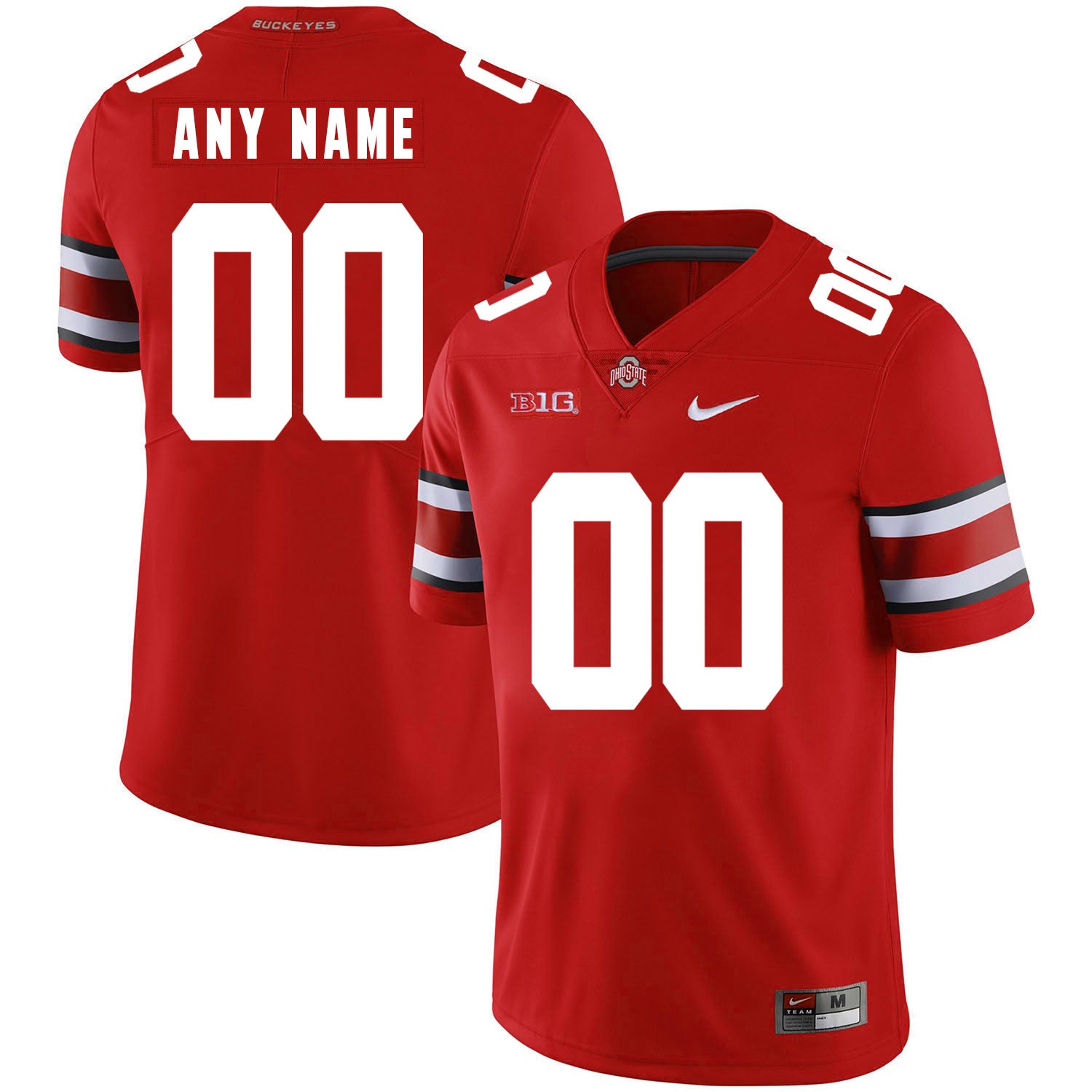 Custom Ohio State Buckeyes Jersey Name and Number NCAA College Football Big Patch Red