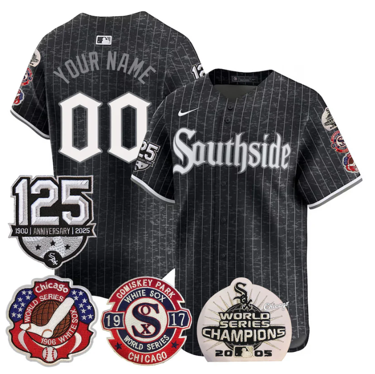 Custom Chicago White Sox Jersey 125th Anniversary World Series Champions Stitched City Connect