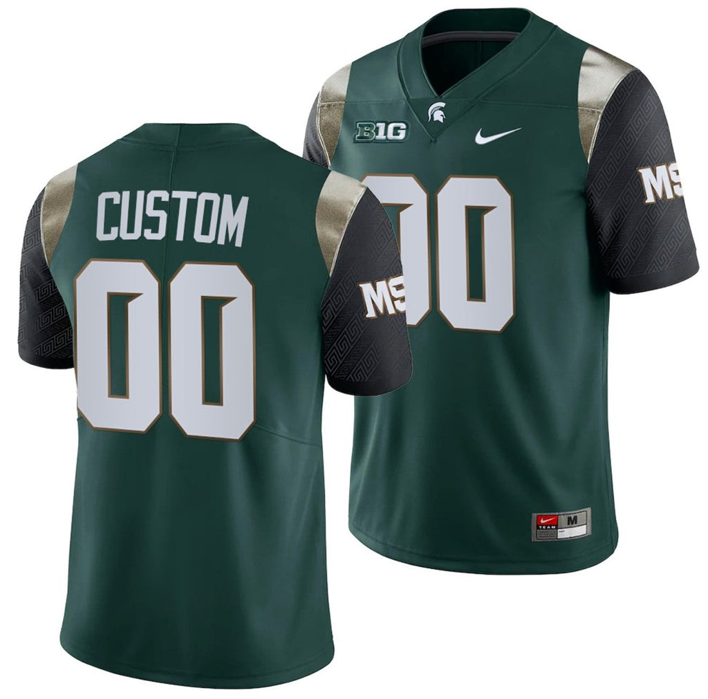Custom Michigan State Spartans Jersey Name and Number College NCAA Football Limited Green