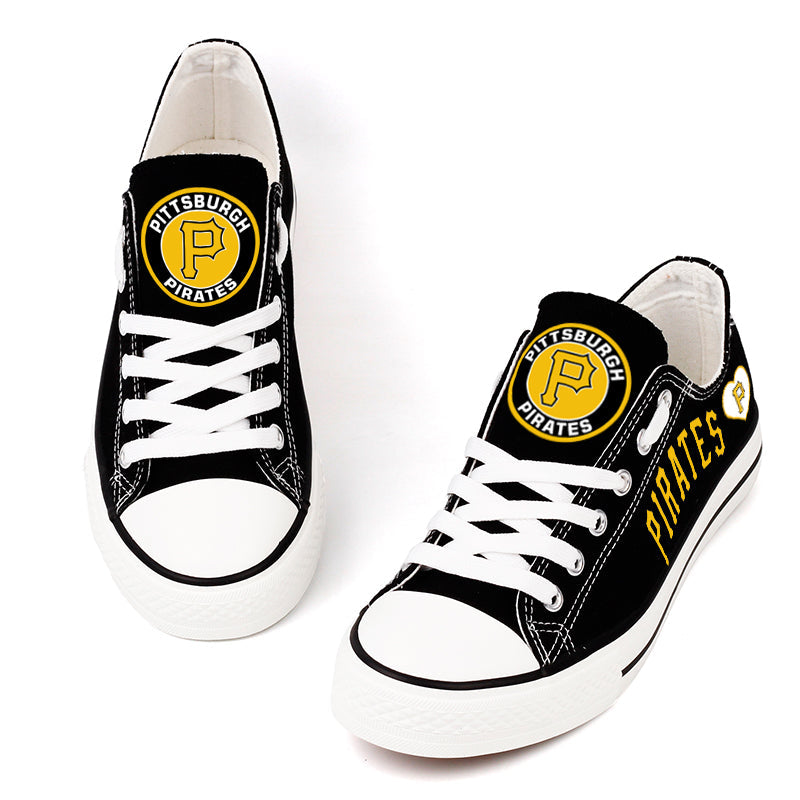 Pittsburgh Pirates Limited Print MLB Baseball Fans Low Top Canvas Shoes Sport Sneakers T-DAC189H