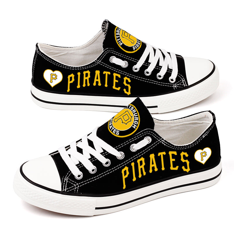 Pittsburgh Pirates Limited Print MLB Baseball Fans Low Top Canvas Shoes Sport Sneakers T-DAC189H