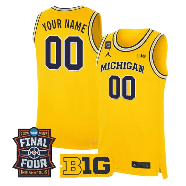 Aday Mara Jersey #15 Michigan Wolverines 2026 Final Four Stitched Maize
