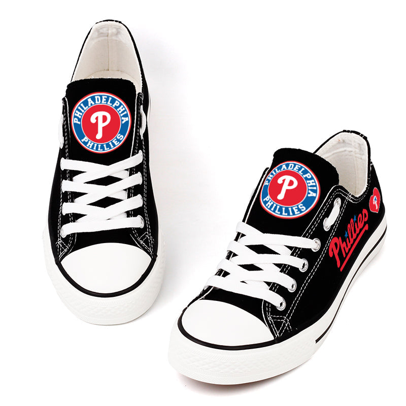 Philadelphia Phillies Limited Print MLB Baseball Fans Low Top Canvas Shoes Sport Sneakers T-DAC187H