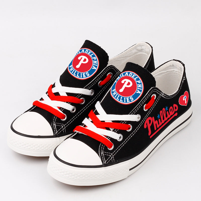 Philadelphia Phillies Limited Print MLB Baseball Fans Low Top Canvas Shoes Sport Sneakers T-DAC187H
