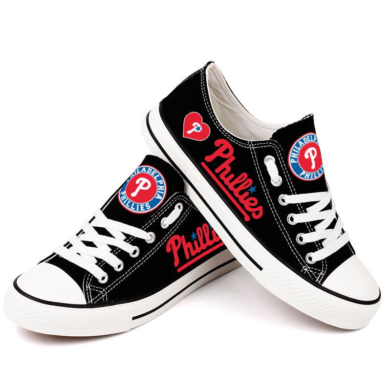 Philadelphia Phillies Limited Print MLB Baseball Fans Low Top Canvas Shoes Sport Sneakers T-DAC187H