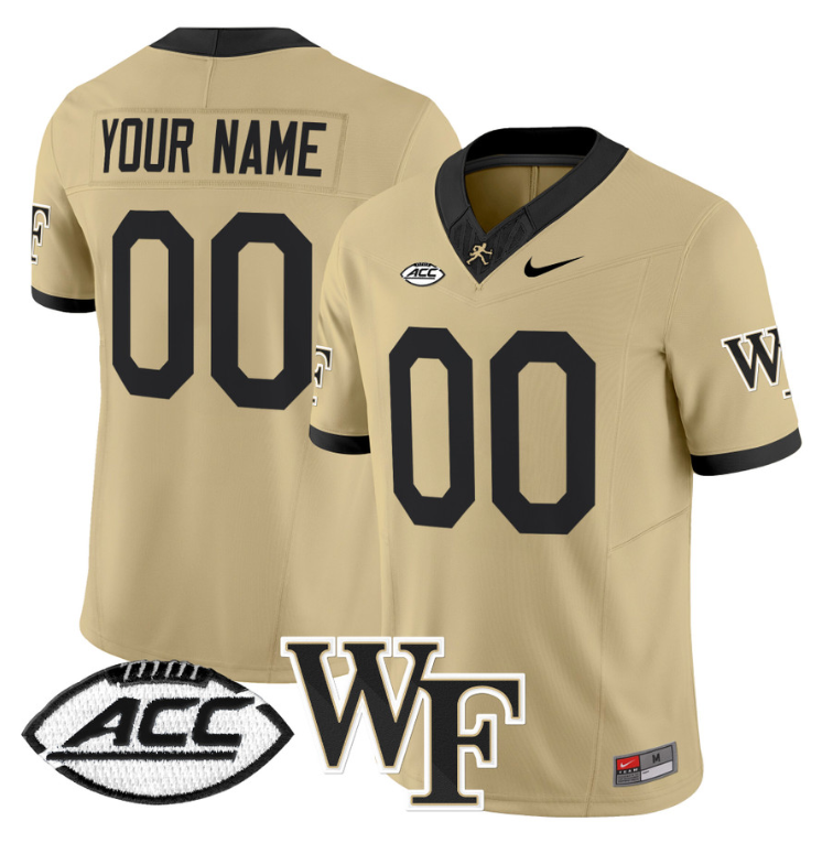 Custom Wake Forest Demon Deacons Jersey 2024 Limited Stitched Gold
