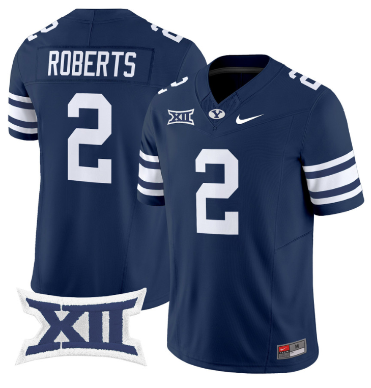 Chase Roberts Jersey #2 BYU Cougars Vapor Limited College Football Stitched Navy