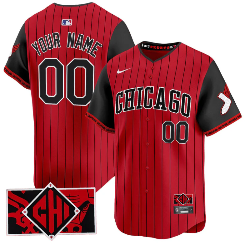 Custom Chicago White Sox Jersey Name, Number 2025 City Connect Limited Red, Black