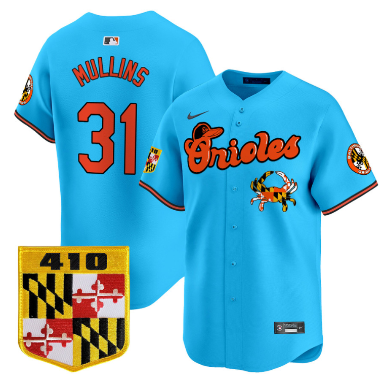 Cedric Mullins Jersey #31 Baltimore Orioles 410 & Chesapeake Crab Patch Limited Stitched Light Blue