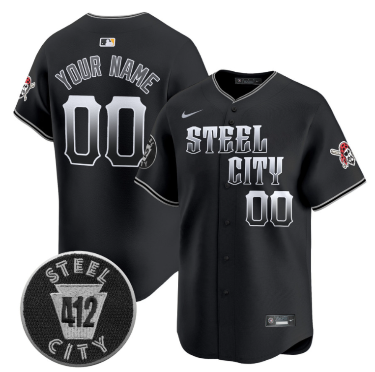 Custom Pittsburgh Pirates Jersey 412 Patch Vapor Premier Limited V8 Stitched Black