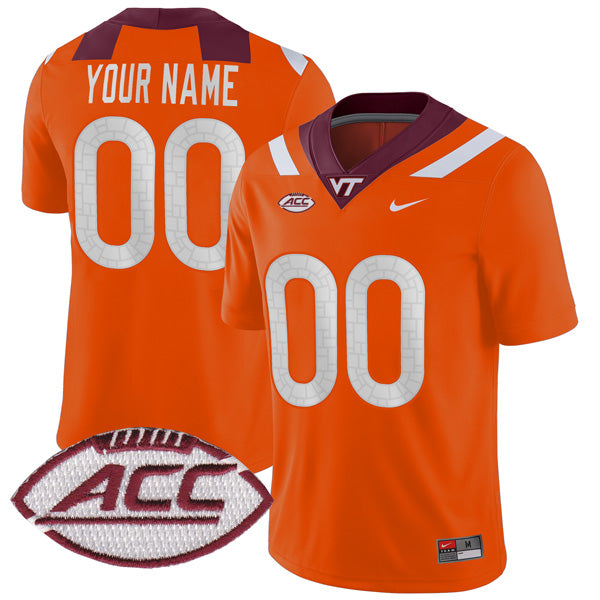 Custom Virginia Tech Hokies Jersey Name and Number College Football Orange Alternate Game – All Stitched