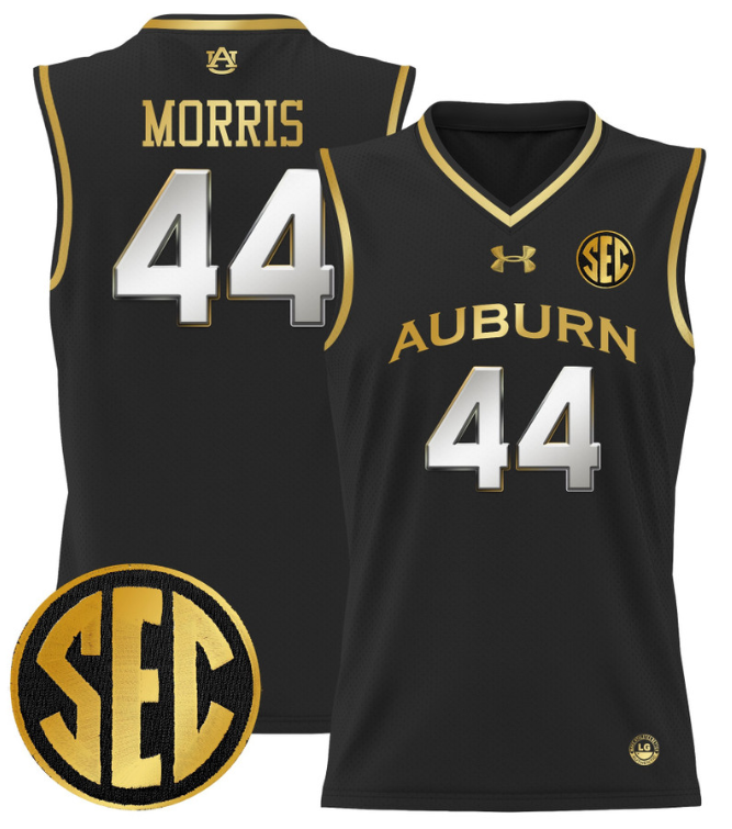 Chris Morris Jersey #44 Auburn Tigers 2024 Lightweight Basketball Black Gold