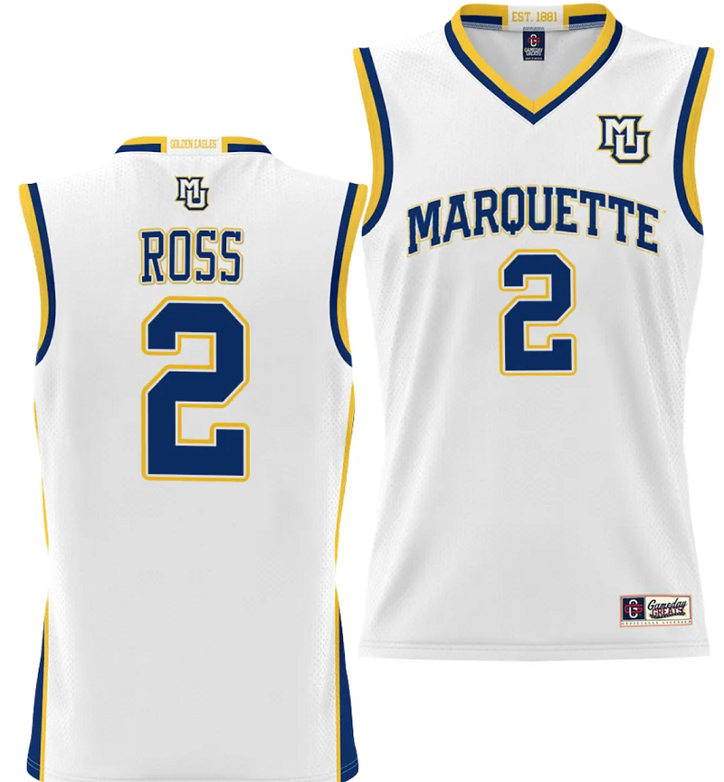 Chase Ross Jersey #2 Marquette Golden Eagles NIL Basketball Lightweight