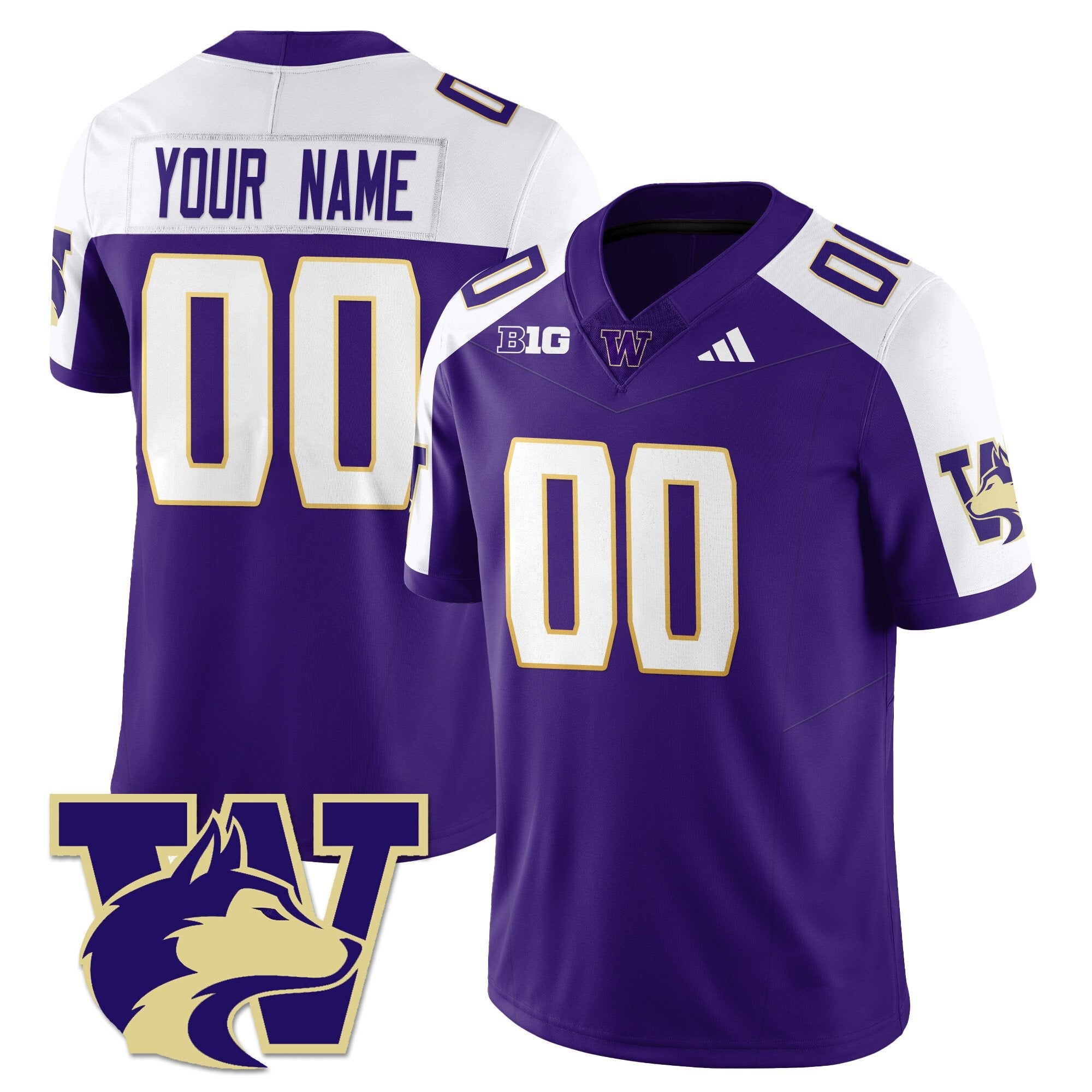 Custom Washington Husky Jersey Football 2025 Vapor Limited Stitched Alternate