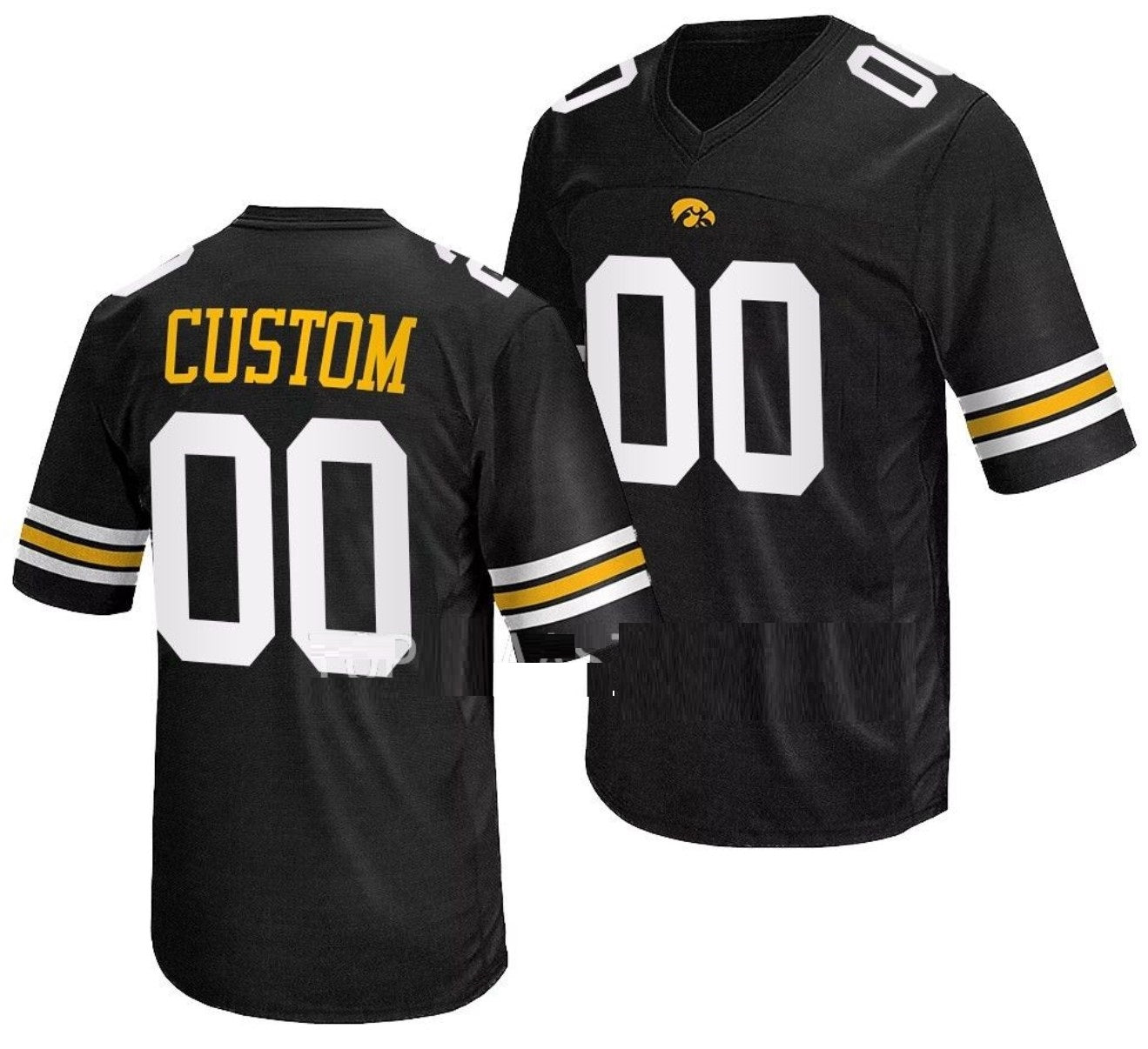Custom Iowa Hawkeyes Jersey Name and Number College NCAA Football Uniform Black