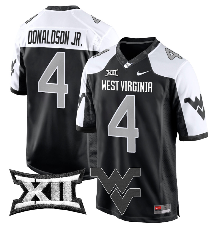 CJ Donaldson Jr Jersey #4 West Virginia Mountaineers Game Football Coal