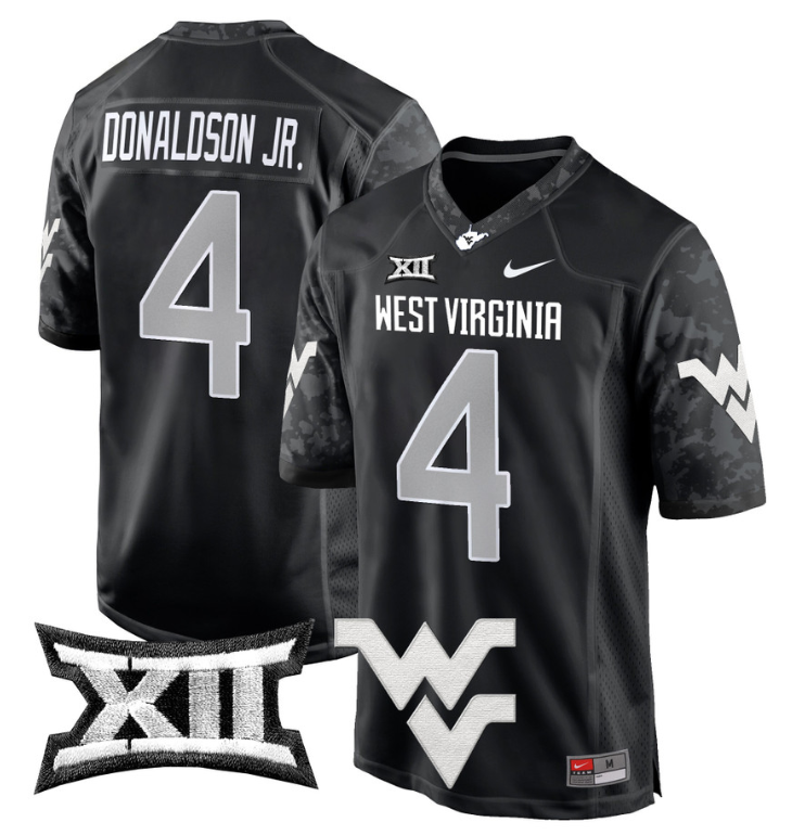 CJ Donaldson Jr Jersey #4 West Virginia Mountaineers Game Football Coal