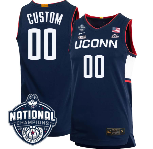 Custom UConn Huskies Jersey Name and Number 2023 National Champions College Basketball