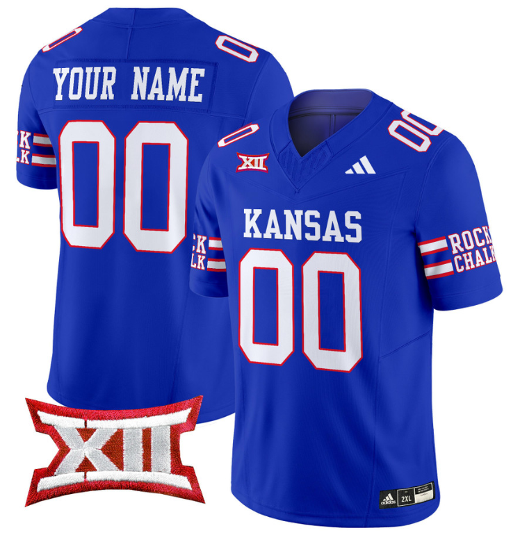 Custom Kansas Jayhawks Jersey Name and Number 2024 Vapor College Football Vapor Limited Royal