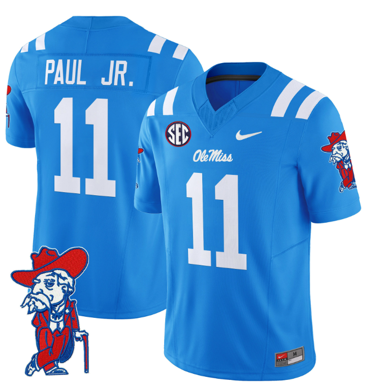 Chris Paul Jr Jersey #11 Ole Miss Rebels Vapor Limited College Football Stitched Powder Blue