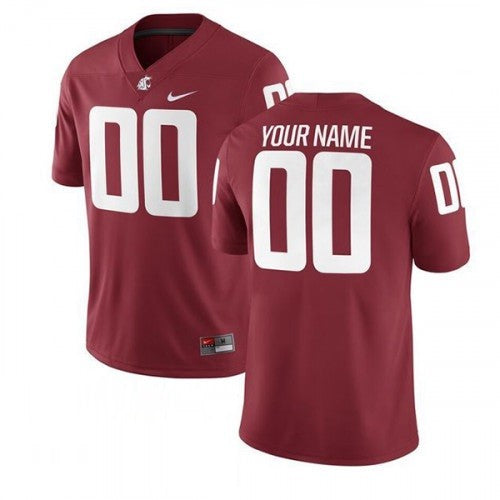 Custom Washington State Cougars Jersey Name and Number NCAA College Football Untouchable Crimson