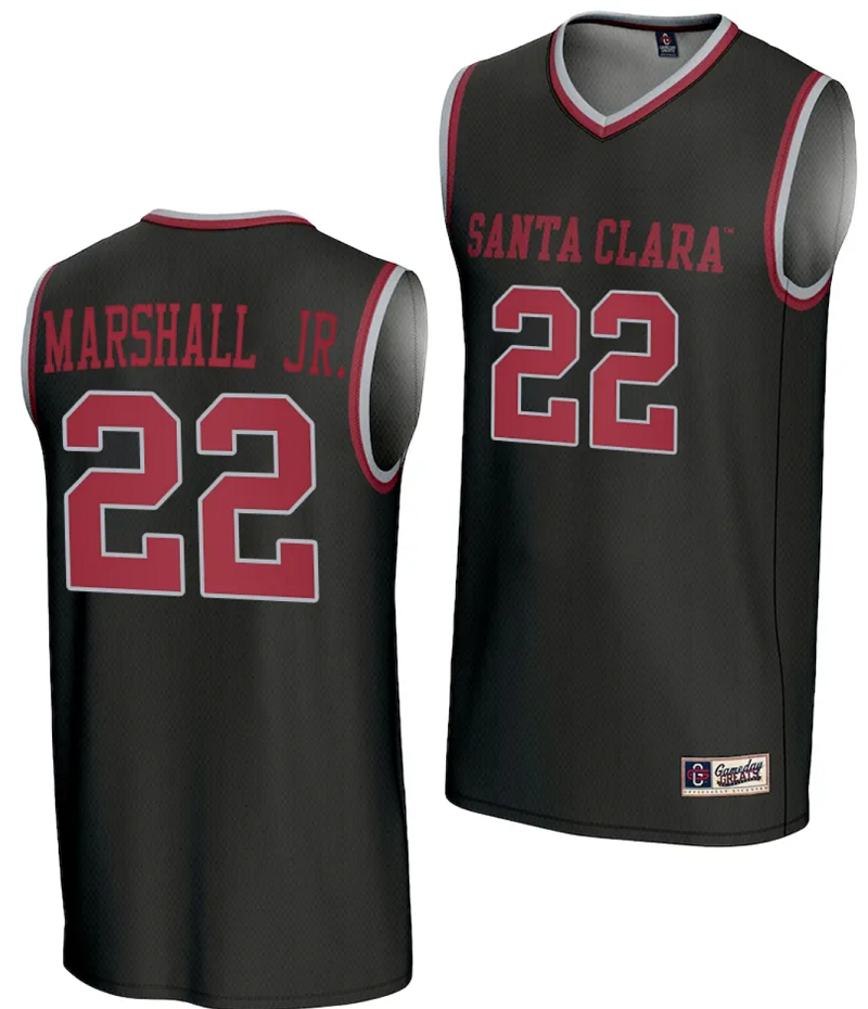 Carlos Marshall Jr Jersey #22 Santa Clara Broncos Basketball NIL Lightweight Maroon