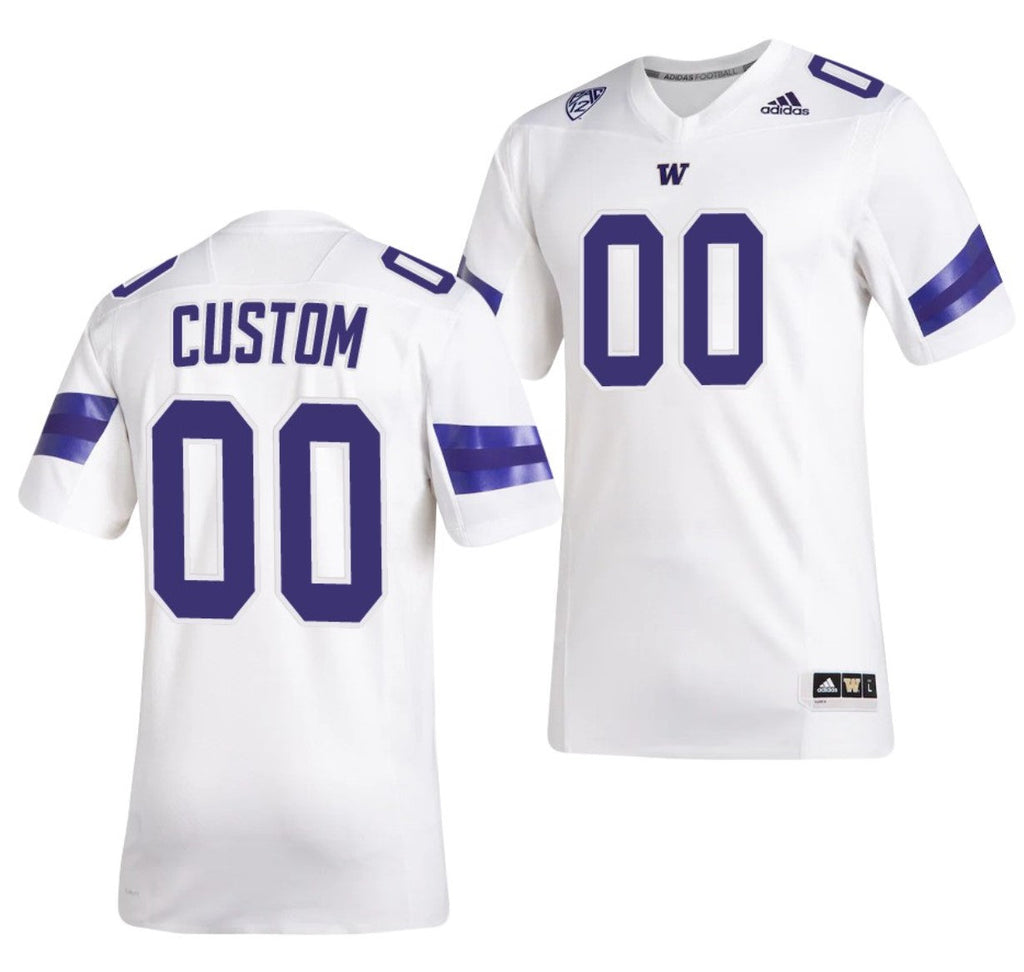 Custom Washington Huskies Jersey Name and Number NCAA College Football White