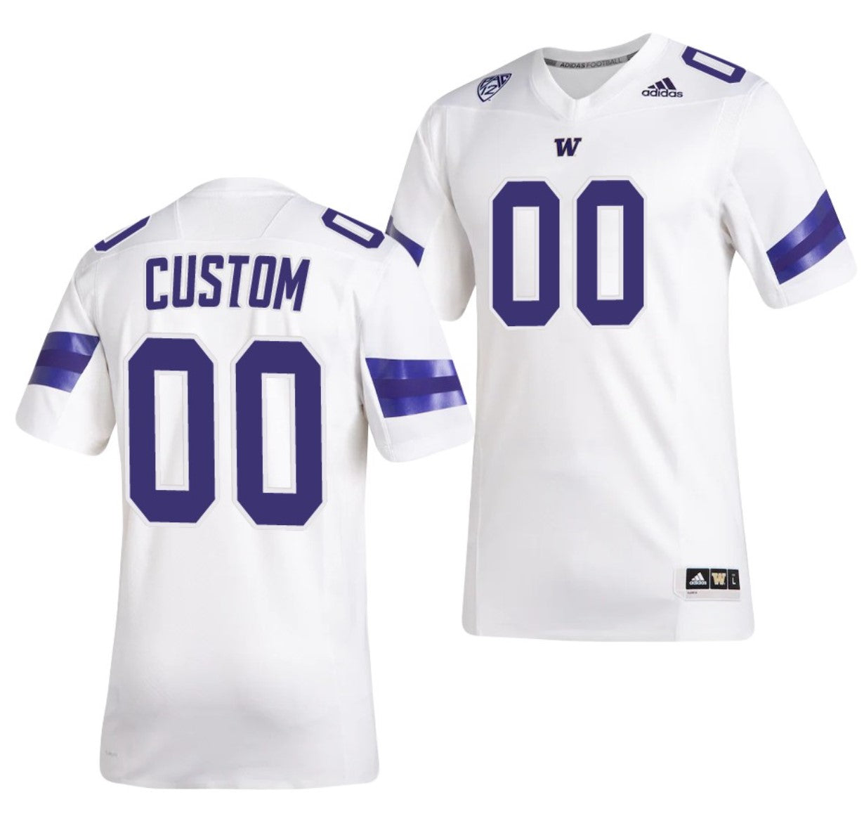 Custom Washington Huskies Jersey Name and Number NCAA College Football White
