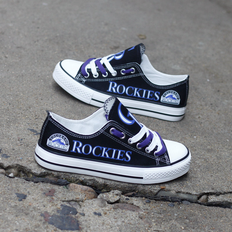 Colorado Rockies Limited Print MLB Baseball Fans Low Top Canvas Shoes Sport Sneakers T-DJ184H