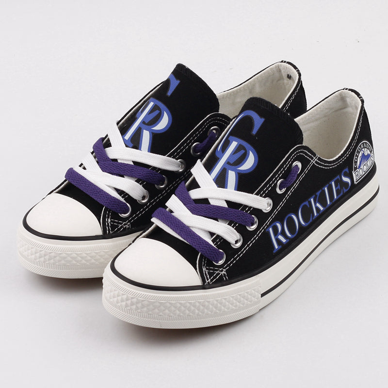 Colorado Rockies Limited Print MLB Baseball Fans Low Top Canvas Shoes Sport Sneakers T-DJ184H