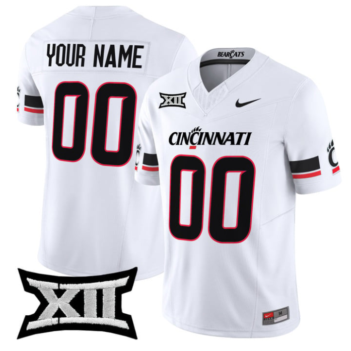 Custom Cincinnati Bearcats Jersey Name, Number 2025 Vapor Limited Stitched White