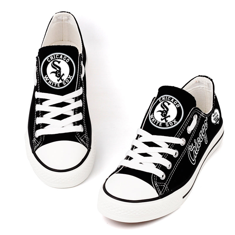 Chicago White Sox Limited Print MLB Baseball Fans Low Top Canvas Shoes Sport Sneakers T-DAC169H