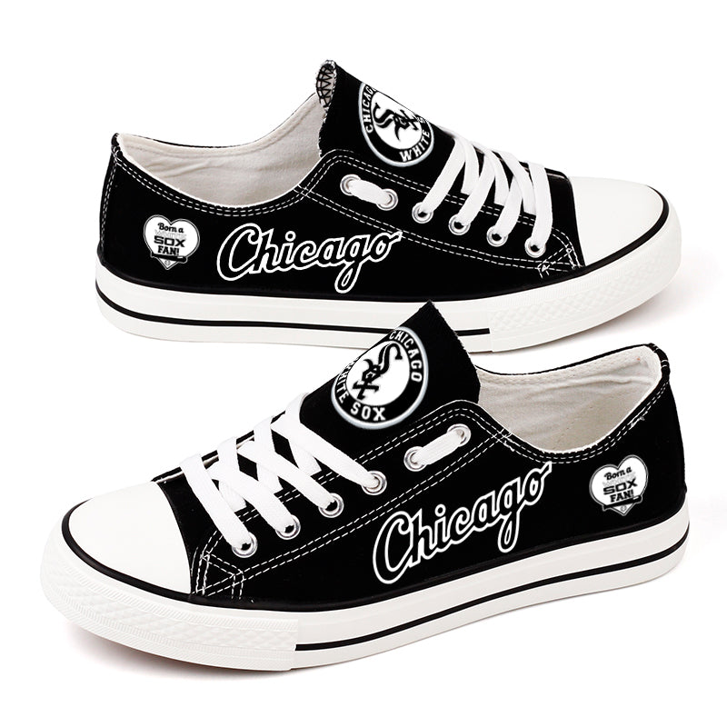 Chicago White Sox Limited Print MLB Baseball Fans Low Top Canvas Shoes Sport Sneakers T-DAC169H