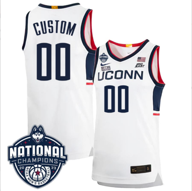 Custom UConn Huskies Jersey Name and Number 2023 National Champions College Basketball