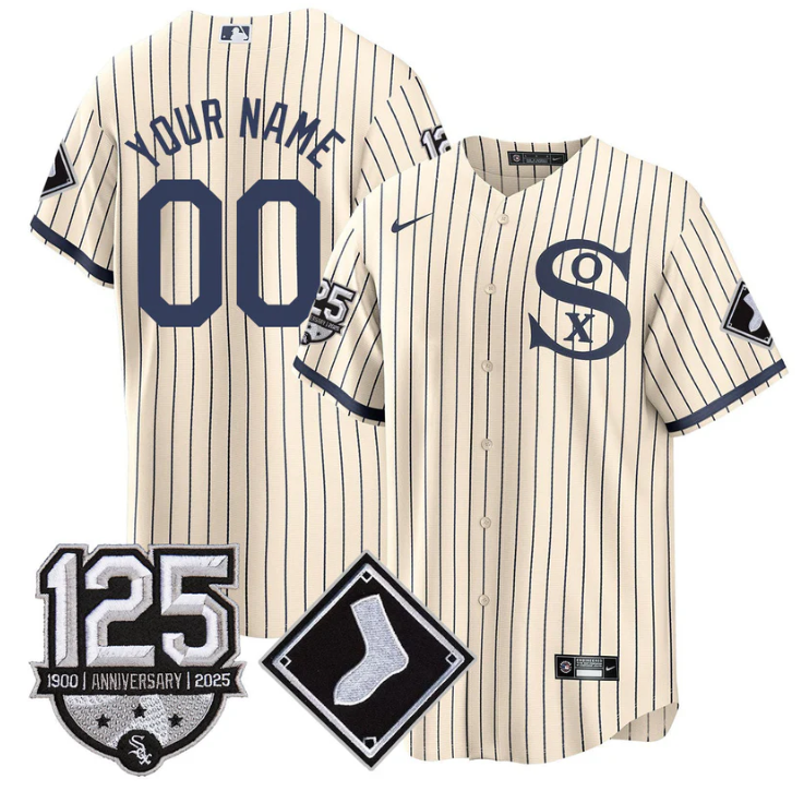 Custom Chicago White Sox Jersey Name, Number 125th Anniversary Stitched Field Of Dream