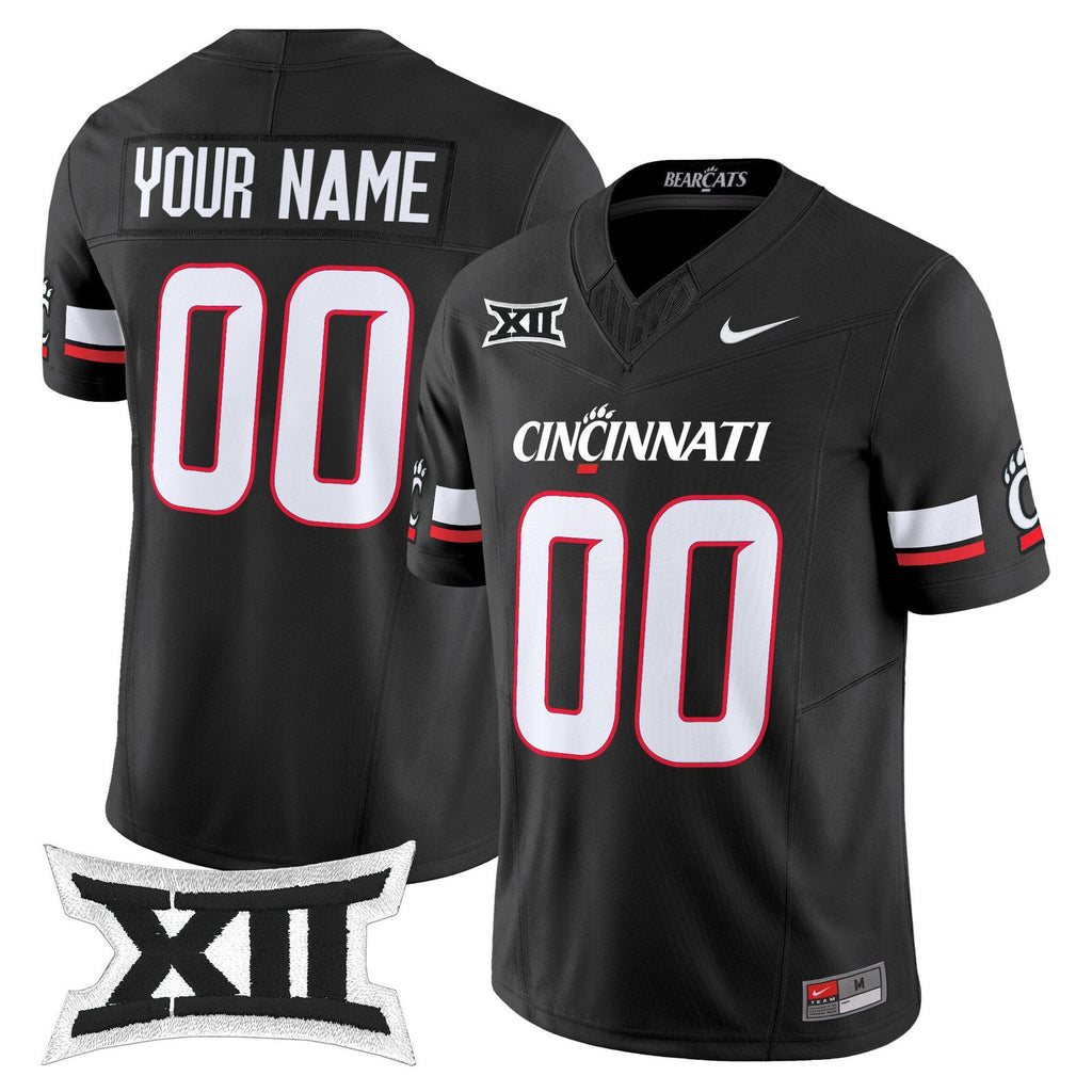 Custom Cincinnati Bearcats Jersey Name, Number 2025 Vapor Limited Stitched Black