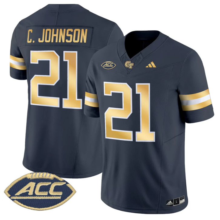 Calvin Johnson Jersey #21 Georgia Tech Yellow Jackets 2025 Stitched