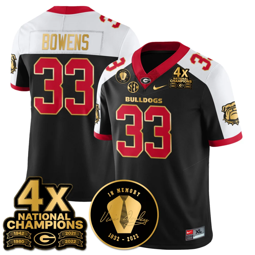 Chauncey Bowens Jersey #33 Georgia Bulldogs 4x-Time National Champions Stitched