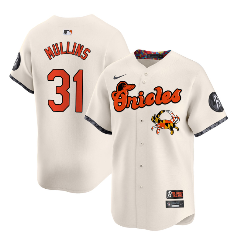 Cedric Mullins Jersey #31 Baltimore Orioles Maryland Blue Crab Vapor Stitched Cream