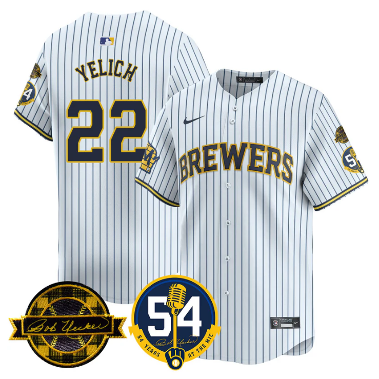 Jackson Chourio Jersey #11 Milwaukee Brewers 2025 Limited Bob Uecker Patch Stitched Black Gold