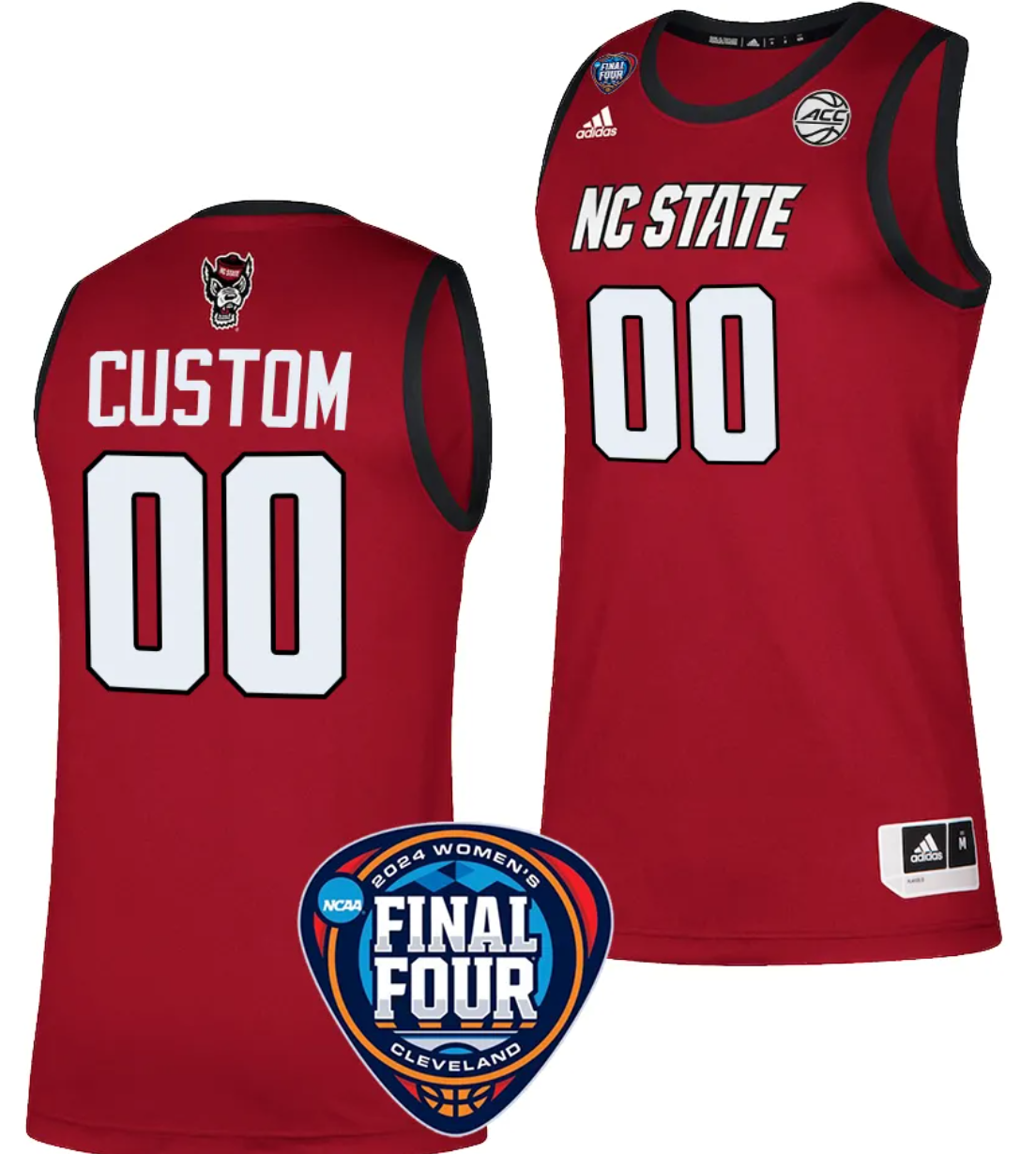 Custom NC State Wolfpack Basketball Jersey Name and Number 2024 NCAA March Madness Final Four Red
