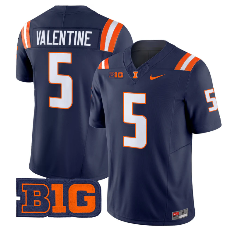 Ca'Lil Valentine Jersey #5 Illinois Fighting Illini 2025 Vapor Stitched