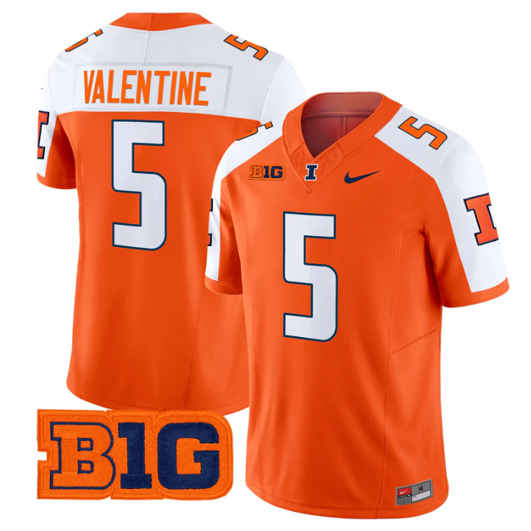 Ca'Lil Valentine Jersey #5 Illinois Fighting Illini 2025 Vapor Stitched