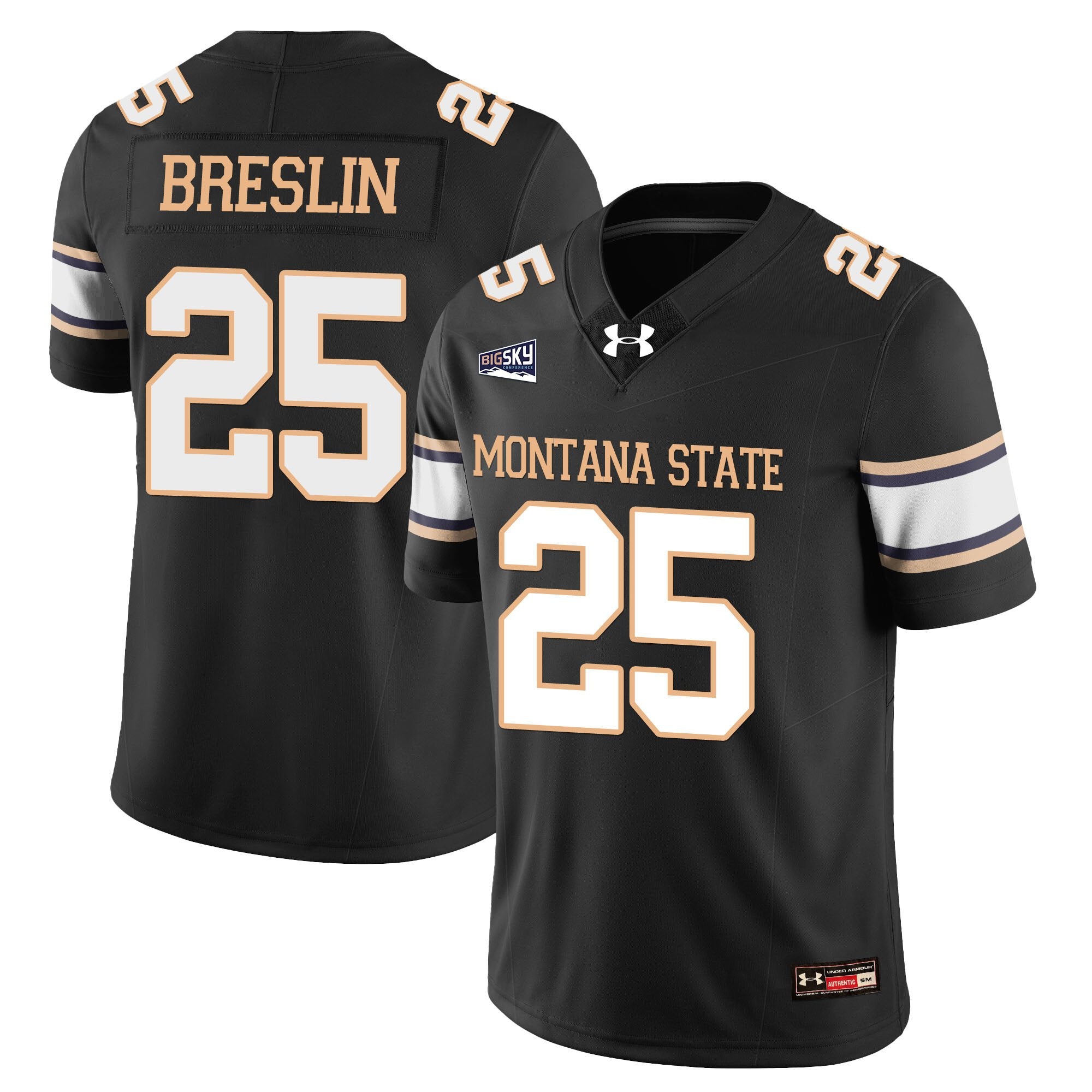 Cale Breslin Jersey #25 Montana State Bobcat Football 2025 Stitched Black